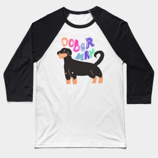 Funny goofy Doberman dogs Baseball T-Shirt